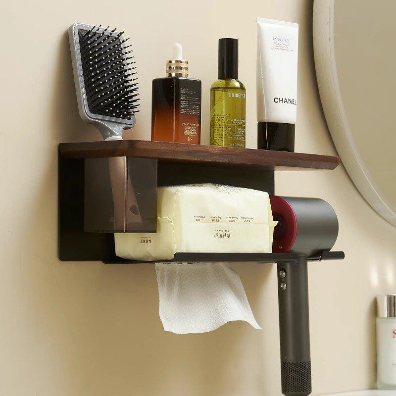 胡桃木卫生间厕纸盒浴室多层免纸巾盒手纸盒置物架卫生纸洗手打孔