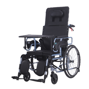 互邦轮椅折叠轻便护理老年人专用半全躺带坐便器高靠背瘫痪代步车