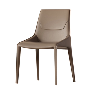 意式极简马鞍皮餐椅轻奢现代设计师靠背高级感餐桌椅酒店家用椅子