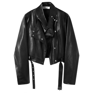 时尚潮流短款皮衣外套女2026春季新款港风宽松百搭显瘦长袖皮夹克