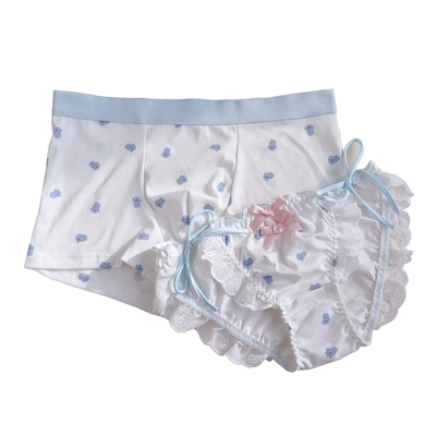 可爱系带甜美纯棉小熊情侣内裤