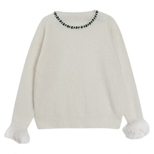 利达 NEW DADADA【翡翠羽毛】ahui 冬季新款费尔岛毛衣毛针织衫女