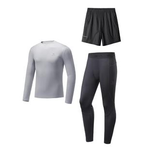 骆驼健身服男运动三件套装跑步篮球训练服速干衣长袖短裤套装