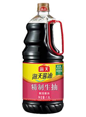 海天精制生抽1.9L黄豆酿造酱油