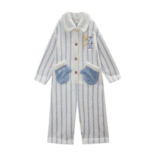 Gukoo/果壳情侣睡衣冬季珊瑚绒新款料理鼠王联名家居服连体衣D