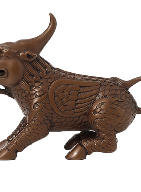 神兽獬豸纯铜麒麟摆件法律图腾