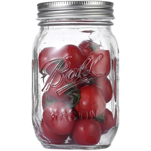 Ball Mason Jar美式梅森罐玻璃透明燕麦密封罐厨房果酱瓶储物罐