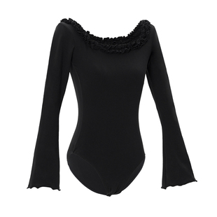 艾舞戈舞蹈服成人女秋冬新款芭蕾舞体操服形体练功服跳舞黑色套装