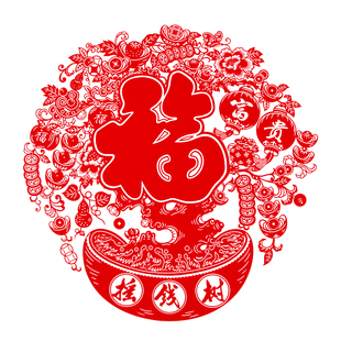 2026马年窗花玻璃贴静电贴剪纸植绒布贴纸春节装饰摇钱树加厚植绒