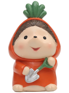 刺猬园丁摆件可爱卡通儿童桌面装饰品田园趣味公仔创意送学生礼物