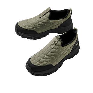 骆驼男鞋2025冬季新款加绒防寒保暖低帮一脚蹬防滑休闲雪地棉鞋