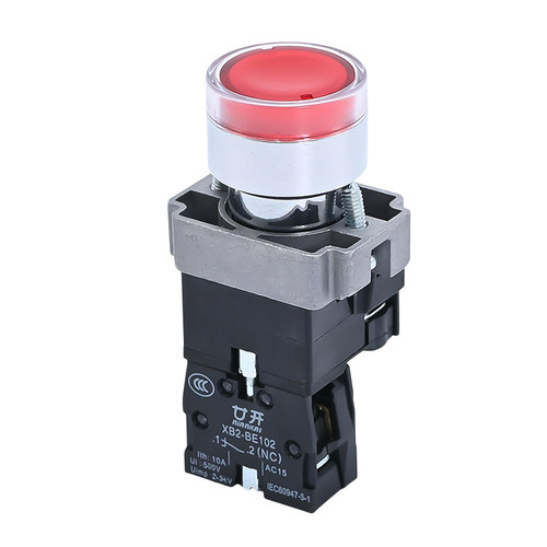 带灯金属平头按钮开关XB2-BW3361/3462启动停止ZB2-BE101C/220V24