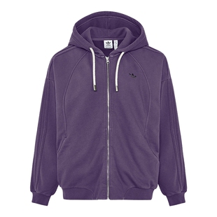 adidas阿迪达斯三叶草情人节款连帽拉链夹克2026春女外套 KT6378