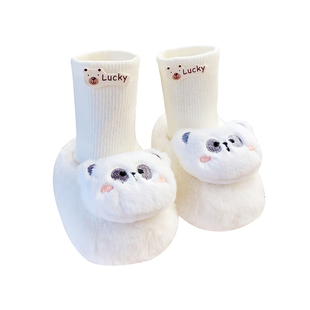 新生婴儿冬季鞋加厚加绒保暖鞋袜小月龄男女宝宝软底不掉学步鞋子