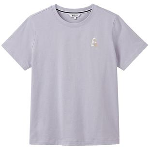 AIGLE艾高DFT速干短袖抗菌正肩女士圆领女装户外运动T恤紫色上衣