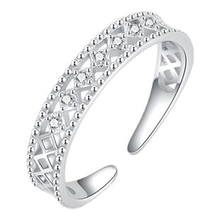 925纯银镂空戒指食指个性轻奢ins小众设计高级感指环开口戒冷淡风