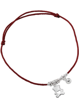 S925纯银甜美爱心小熊圆珠手链