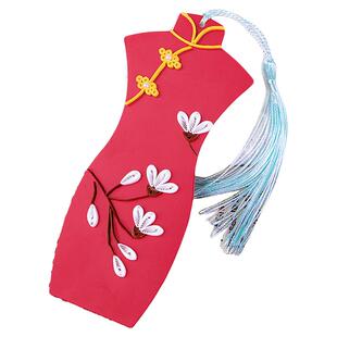 衍纸艺非遗中国风旗袍书签衍纸手工diy材料包学生社团活动课手工diy工具套装自制创意教师节礼物送老师