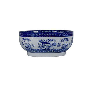 青花瓷碗釉下彩陶瓷年年有鱼家用和面瓷盆水煮牛肉酸菜鱼商用大碗