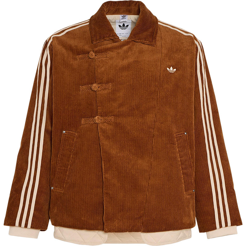 Adidas/阿迪达斯正品三叶草男女翻领新中式保暖棉服KQ5135