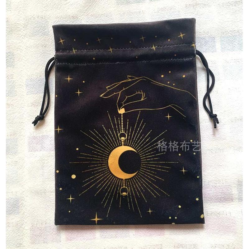 月相星空绒布牌袋 抽绳收纳袋 塔牌罗牌收纳袋子 韦特绒布罗牌塔