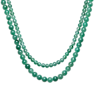 周六福天然正品飘花非洲翠玉项链女玉石串珠子节日礼物