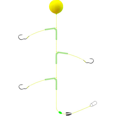 反底手竿三钩绑好成品串钩防缠支架翻转钩有刺手杆路滑钓鱼钩渔具