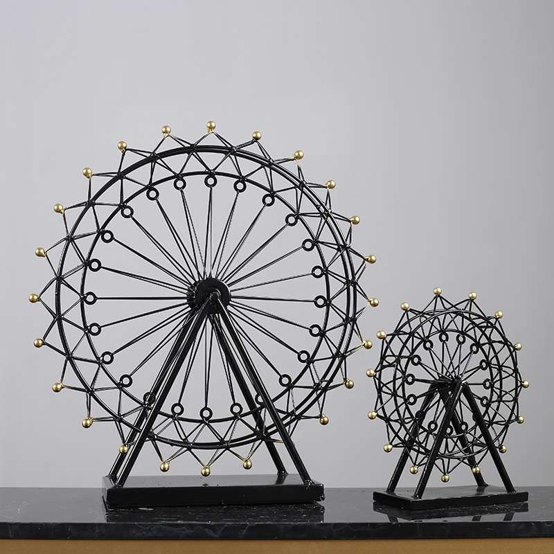 欧式摆件复古摩天轮模型家居室内电视柜装饰品创意服装店橱窗摆设