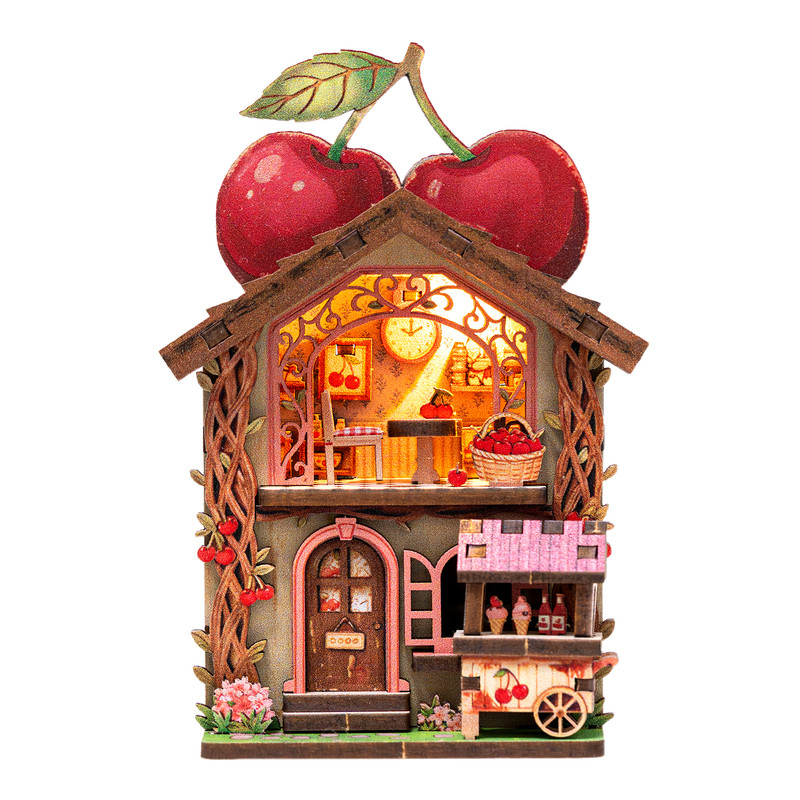 冰箱贴卡通灯光磁吸木质DIY小屋