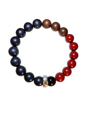 天然次石墨朱砂纯银本命佛手串