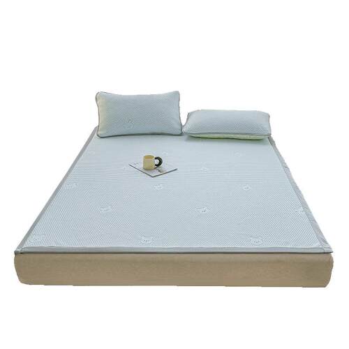 无印良品A类冰豆豆床单夏季凉感冰丝床笠罩宿舍席梦思床盖可机洗