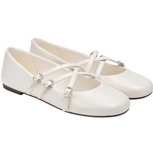CHARLES&KEITH26春新款CK1-70920205交叉带平跟玛丽珍鞋芭蕾舞鞋