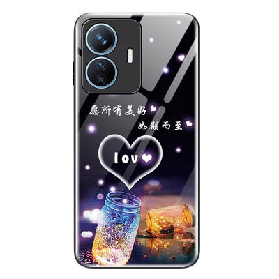 适用vivoy77e钢化玻璃情侣保护壳