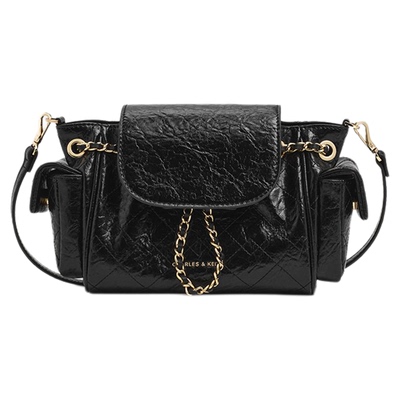CHARLESKEITH菱格油蜡皮双肩包