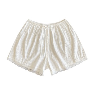 纯棉蕾丝花边打底裤女夏防走光安全裤宽松防静电不卷边短裙裤子