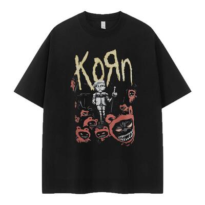 KORN乐队复古美式街头T恤