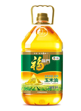 福临门黄金产地压榨一级玉米胚芽油4L 中粮家用桶装食用油