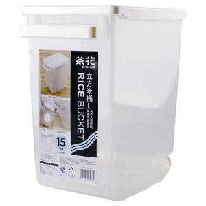 米面储存桶茶花米桶大容量24斤防虫防潮透明塑料米储存桶家用透明