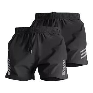 运动短裤男夏季冰丝薄款跑步速干沙滩裤马拉松田径健身训练五分裤