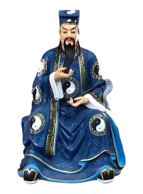 厂家直销吕洞宾铜像定制彩绘神像