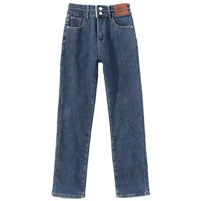 真维斯修身加绒保暖九分裤牛仔裤