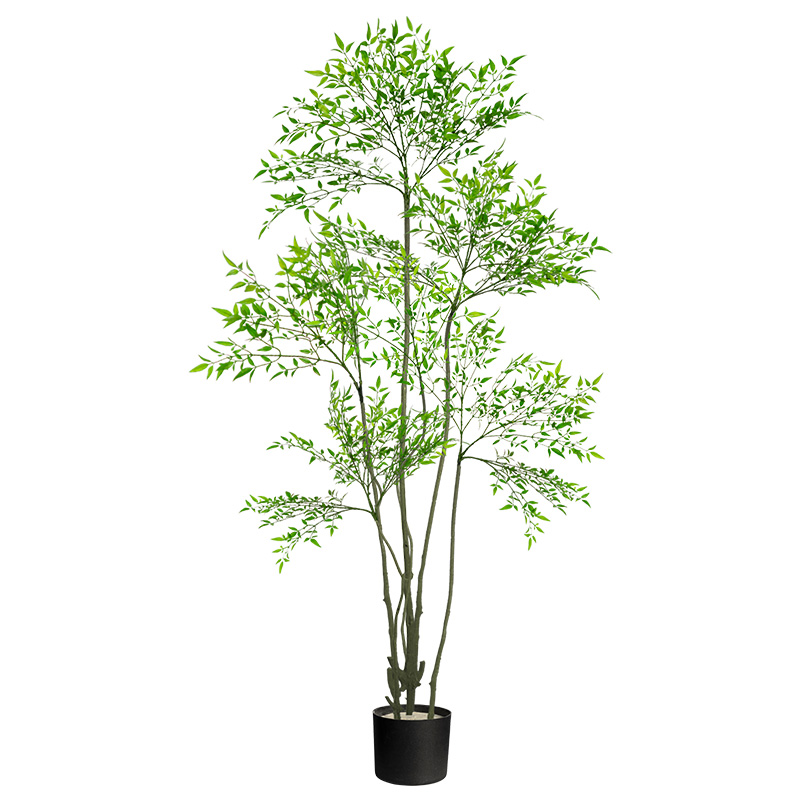 假绿植装饰室内盆栽大型落地摆件客厅高端轻奢绿色植物仿真南天竹