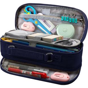 大容量笔袋男多层初中生高中生简约小学生铅笔袋三五层文具盒创意潮流多功能男孩子拉链帆布笔盒儿童耐脏超