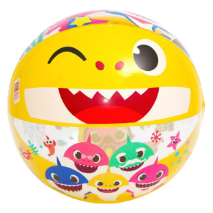 韩国pinkfong碰碰狐鲨鱼家族充气球沙滩球儿童宝宝游泳玩具戏水球