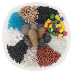 鱼缸底砂造景石装饰品底沙子彩砂雨花石子水族箱夜光石头玻璃陶粒