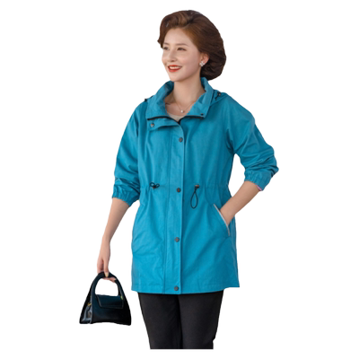 富木中长款纯棉外套腰部抽绳