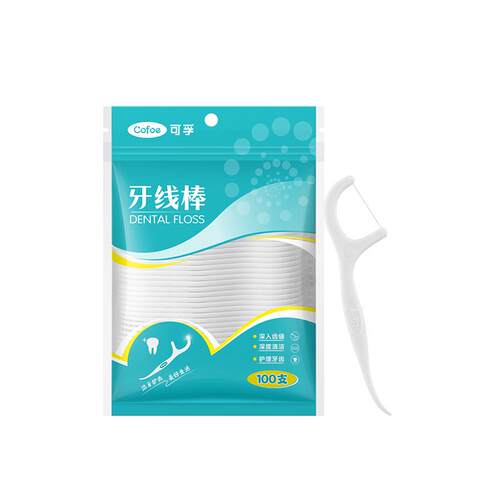可孚100支剔牙线超细牙线棒家庭装一次性牙签成人可家用剔牙神器