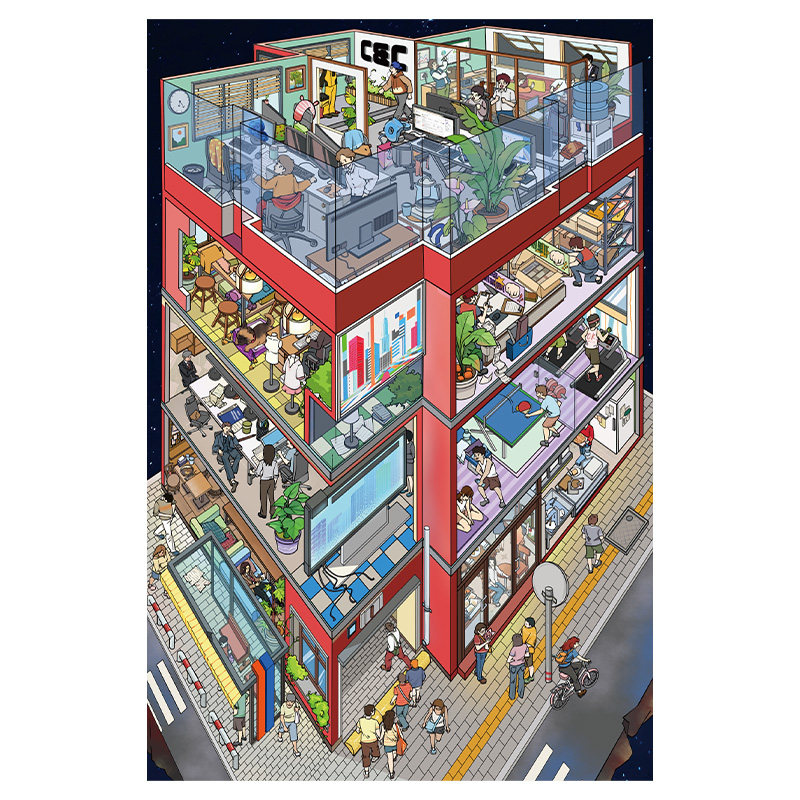 都市切片造景贴纸特油亮膜贴画