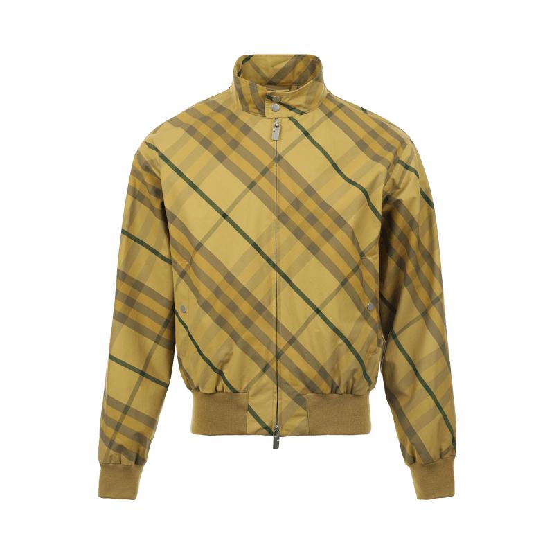 【自营】BURBERRY/博柏利男士格纹宽松立领拉链飞行夹克外套