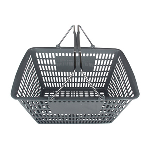 超市购物篮加厚黑色手提篮塑料筐啤酒篮生鲜超市超大号零食店篮子